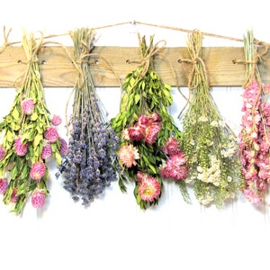 Dried Flower Rack, Dried Floral Arrangement, Farmhouse Wall Decor, Dried Flowers, Rustic, Primitive Decor