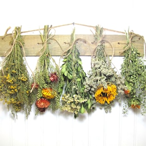 Dried Flower and Herb Rack, Drying Rack, Fall, Dried Flower Arrangement, Farmhouse Wall Decor