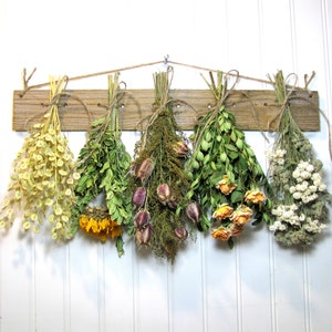 Fragrant Dried Flower and Herb Rack, Kitchen Decor, Farmhouse Wall Decor