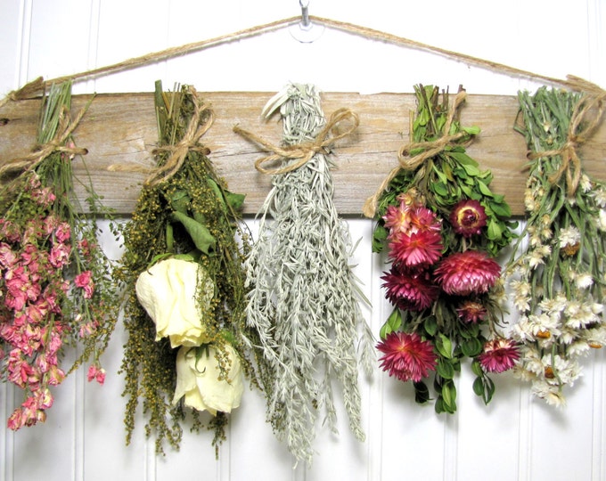 Dried Flower Rack, Dried Floral Arrangement, Wall Decor, Dried Flowers