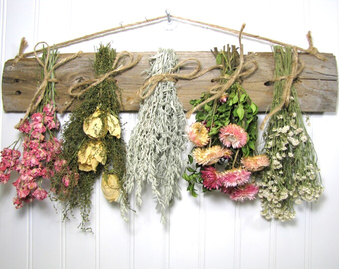Dried Flower Rack, Dried Floral Arrangement, Wall Decor, Dried Flowers