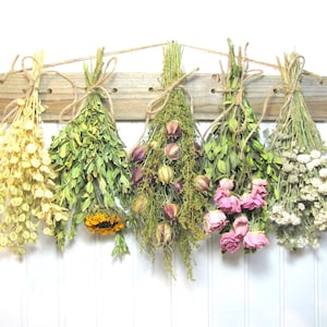 Fragrant Dried Flower and Herb Rack, Kitchen Decor, Farmhouse Wall Decor