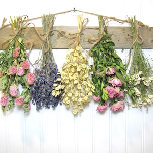 Dried Flower Rack, Dried Floral Arrangement, Farmhouse Wall Decor, Dried Flowers, Rustic, Primitive Decor