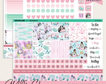 Kit de pegatinas para agenda, pegatinas imprimibles para diario de fitness, agenda semanal de Hobonichi Cousin, archivos PNG y PDF de Cricut