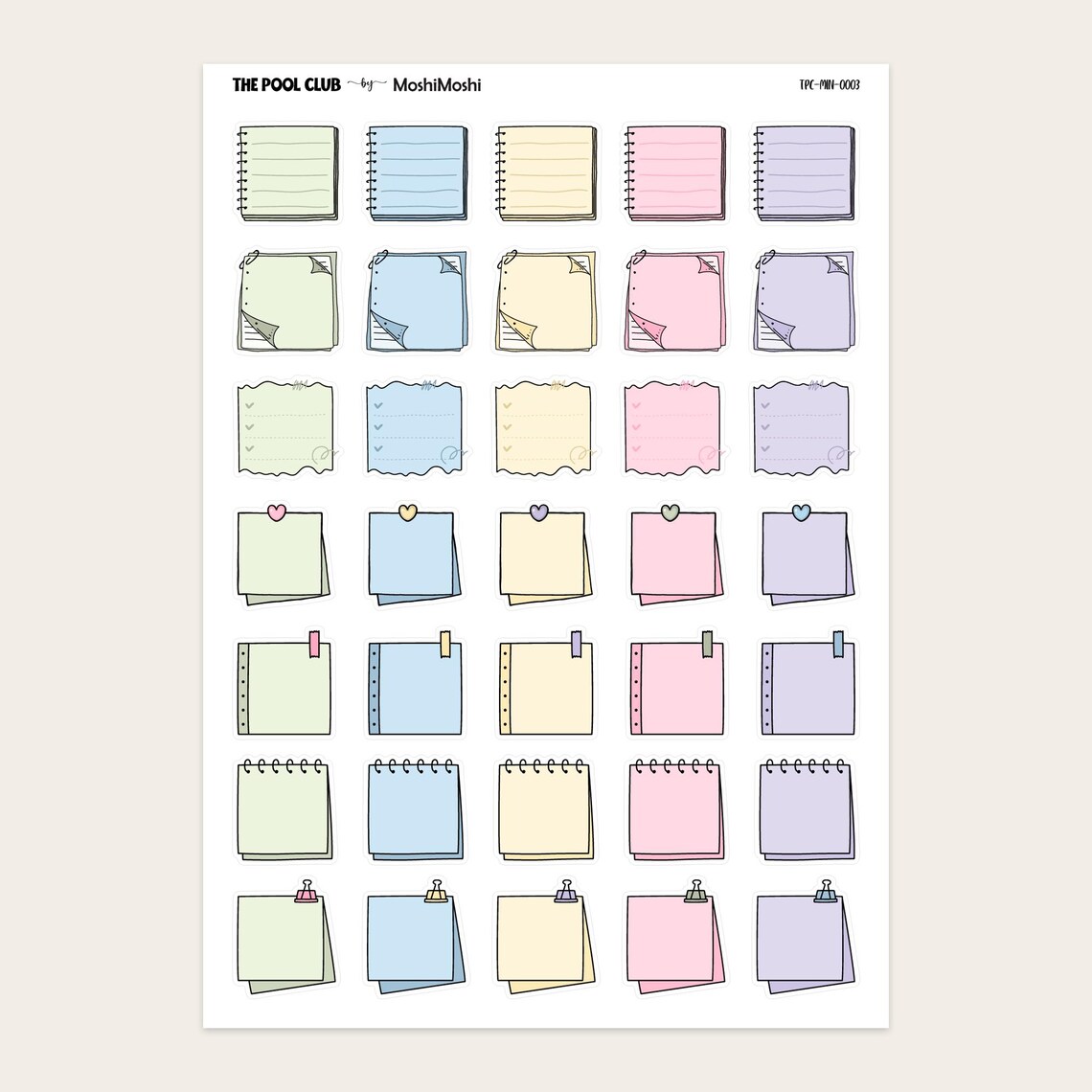 Doodle Sticky Notes Printable Stickers for Planners, PDF PNG Cut Files ...