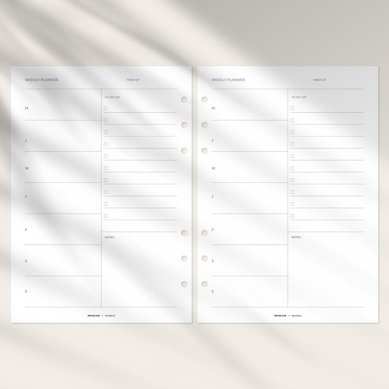 A5 Weekly Planner Inserts, Printable PDF Undated - Etsy