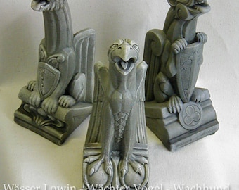 Trio of Gargoyles (Raven, Watchdog, Water Lioness) by Jay W. Hungate
