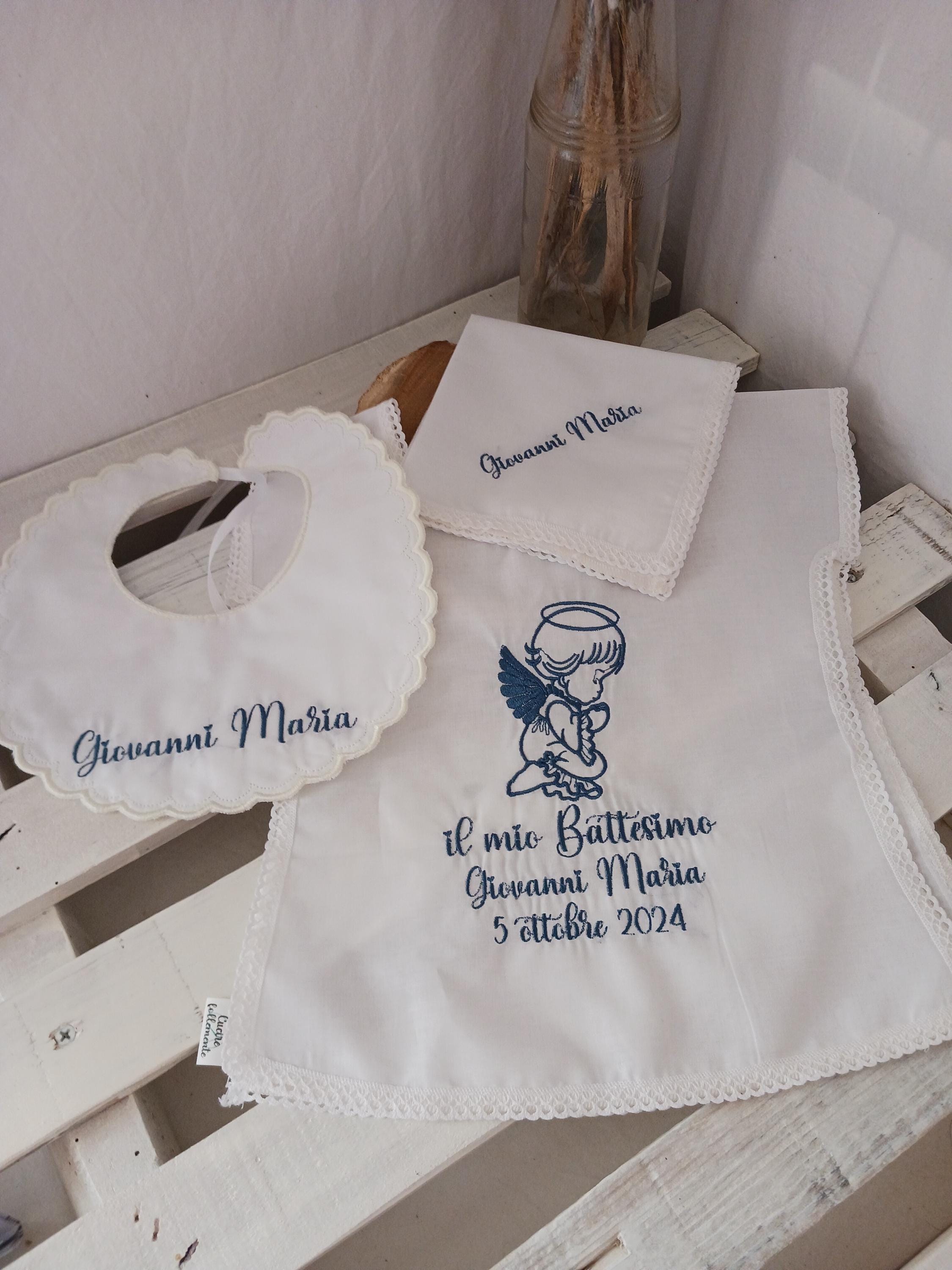 Bavaglino Battesimo - Ciniglietta Bianco Da DMC - Per I Bimbi - Foto 10