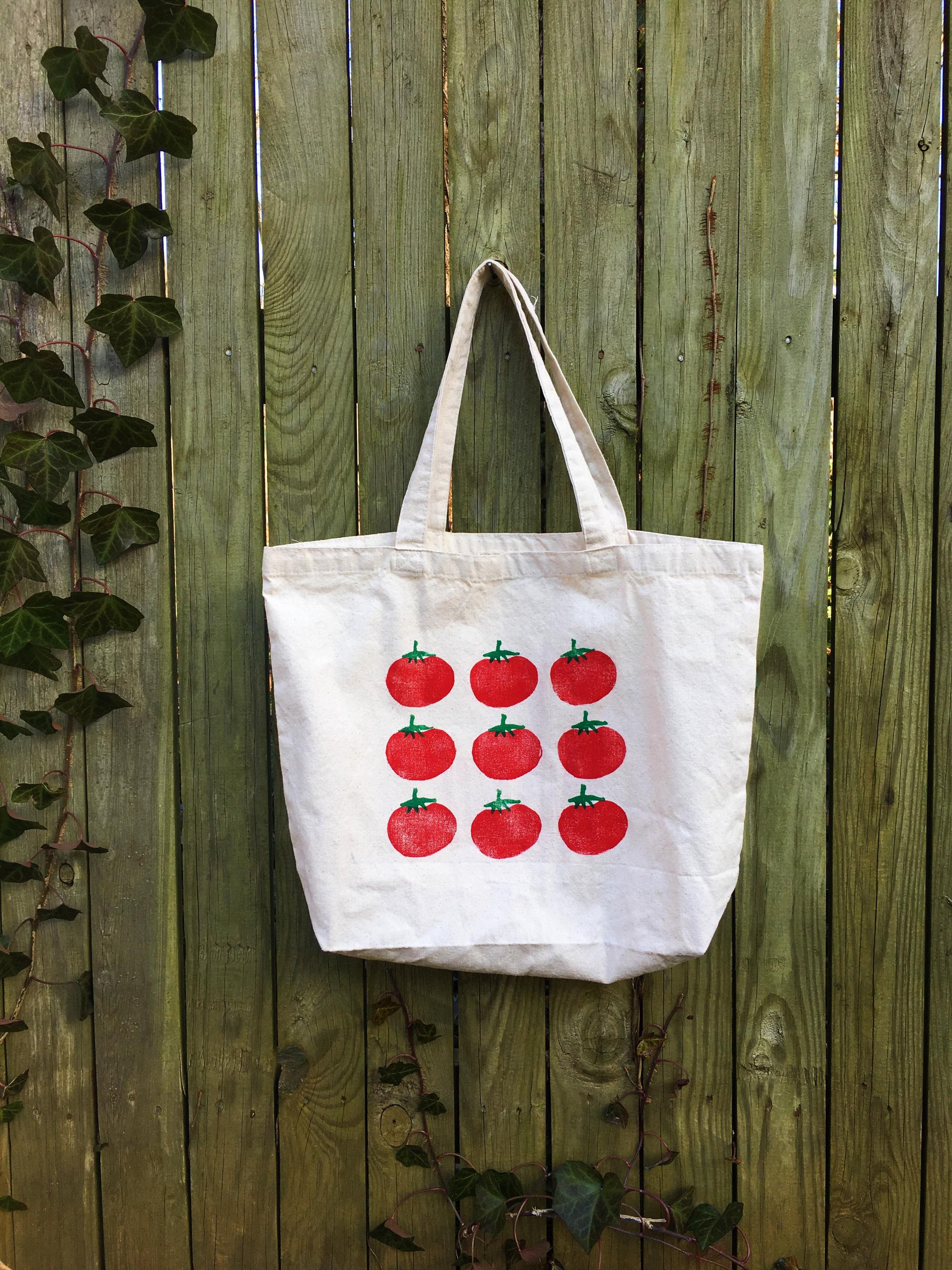 Hand-carved Tomato Print Cotton Canvas Tote Bag - Etsy