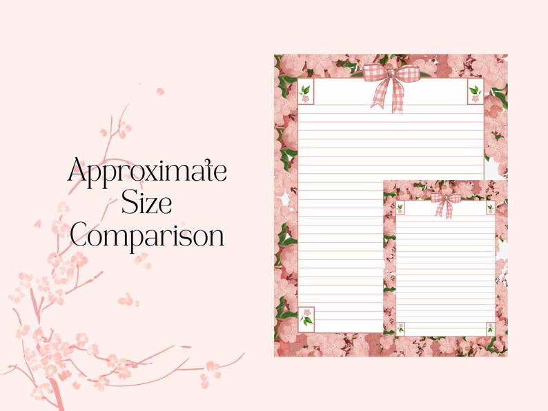 Kawaii Coquette Printable Writing Paper — Cherry Blossoms — Digital ...