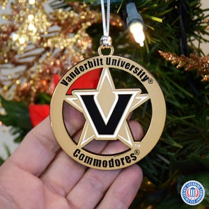 Vanderbilt University Christmas Ornament | Commodores NCAA Ornament | Officially Licensed College Keepsake | Engravable