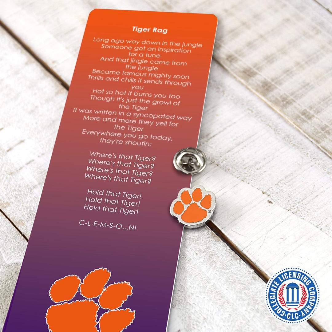 Clemson Tigers Pin and Bookmark Set | Officially Licensed | Silver Paw ...
