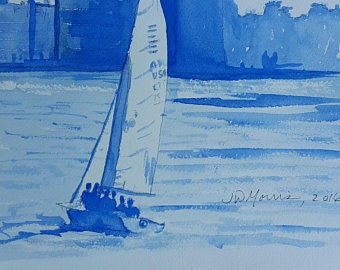 Let me paint your boat/beach scene from a photo!  Free shipping!