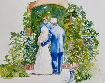 Wedding Painting from your Photo.  Perfect Gift!