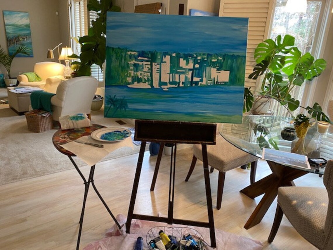 Marina Del Rey CA. Original Painting on Gallery Wrapped Etsy