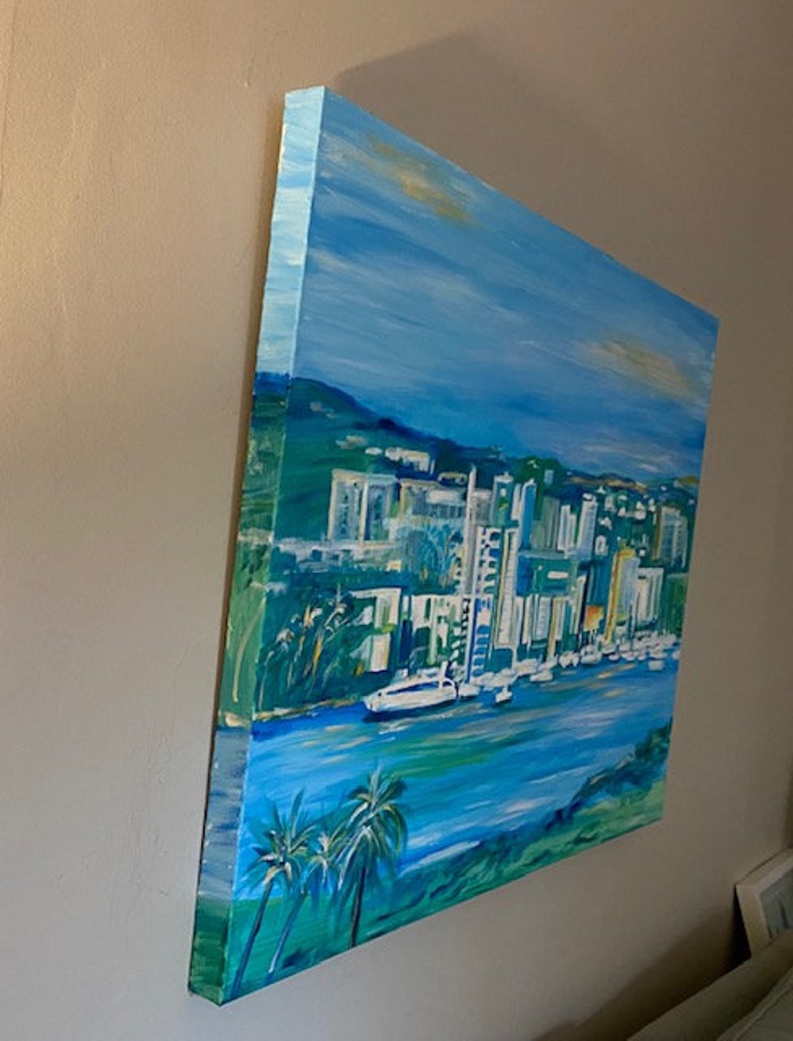 Marina Del Rey CA. Original Painting on Gallery Wrapped Etsy