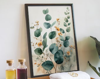 Eucalyptus Print | Botanical Wall Art | Floral Poster | Kitchen Picture | Bathroom Decor