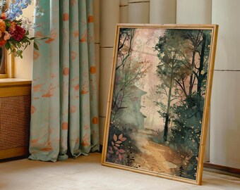 Japanese Inspired Wall Art Print, 'Hidden Pagoda'| Framed, Unframed or Canvas Prints
