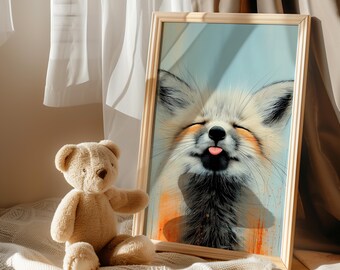 Fox Nursery Print | Animal Bedroom Decor | Children's Room Wall Art | Kids Bedroom Decor | Playroom Print (Framed, Unframed, Canvas)