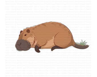 Adorable capibara relajándose en un onsen (SVG), diseño de animal tierno para manualidades