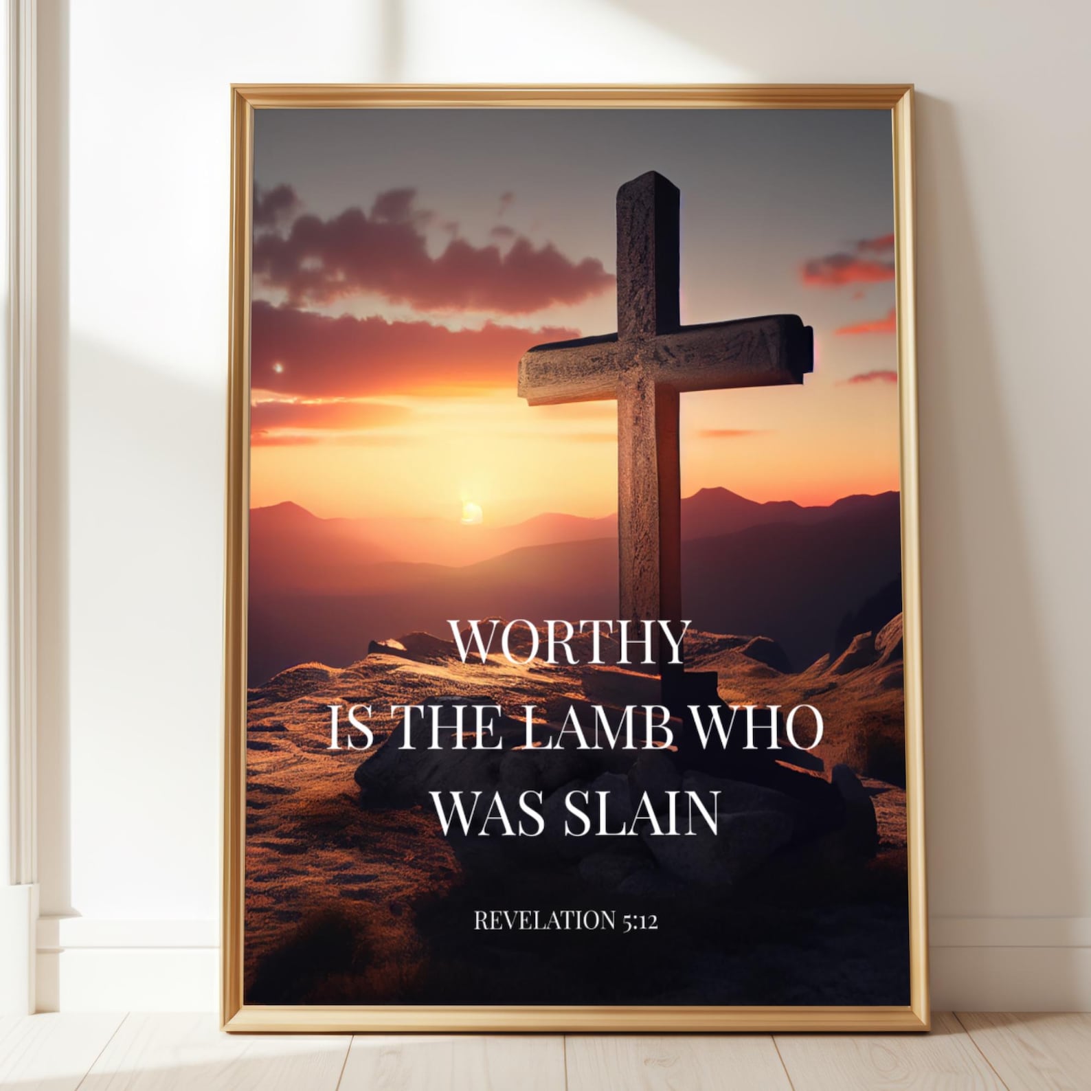 Worthy is the Lamb Who Was Slain, Revelation 5:12 Wall Art, Easter ...