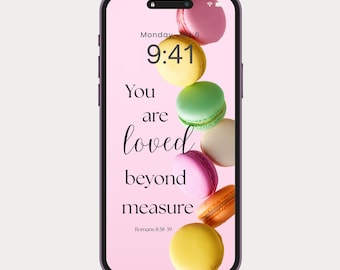 Fondo de pantalla cristiano, regalo para demostrar cariño, regalo de San Valentín para hija cristiana, fondo de pantalla para teléfono con versículo bíblico, fondo de pantalla rosa con temática de fe