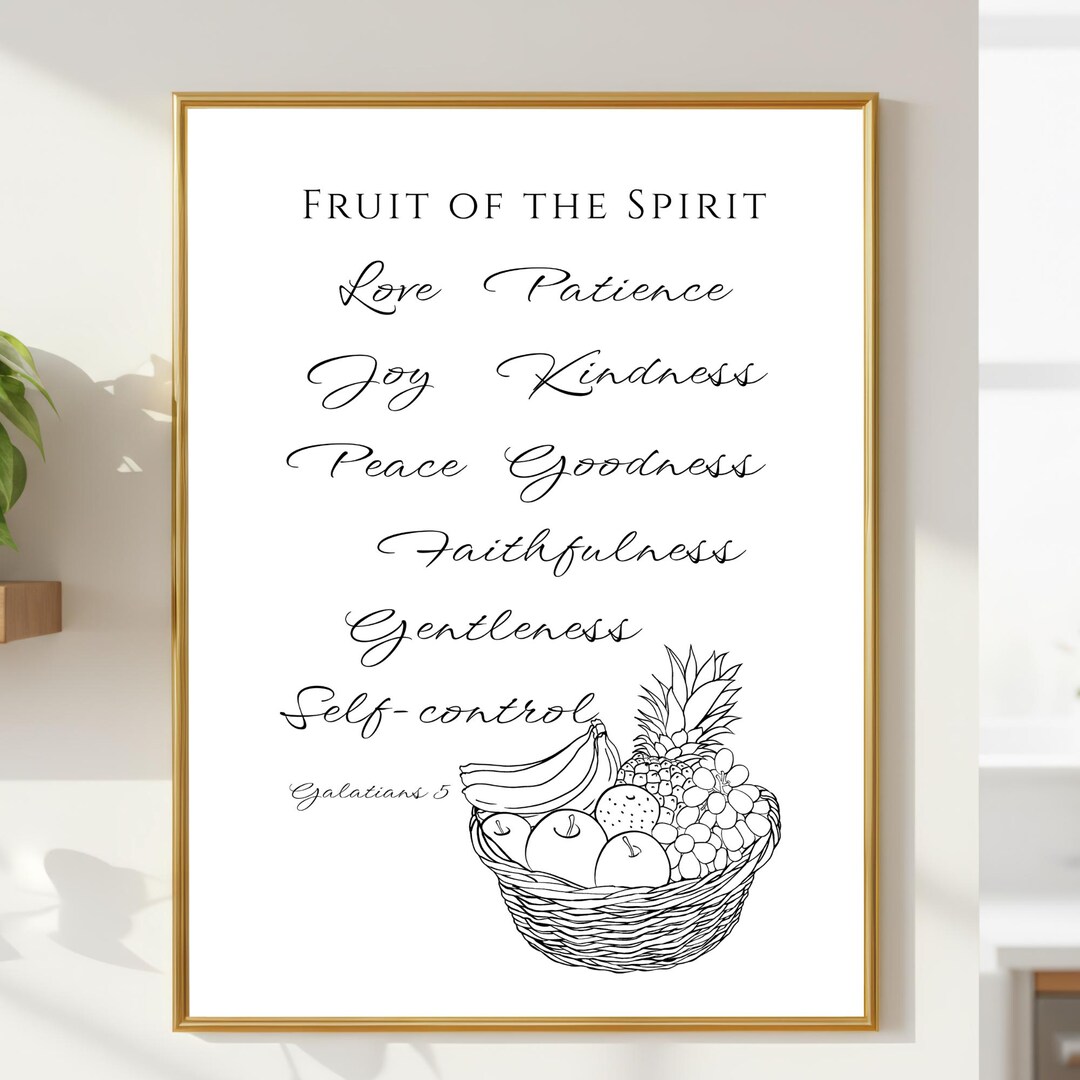 Fruit of the Spirit Wall Art, Galatians 5 22, Minimalist Christian ...