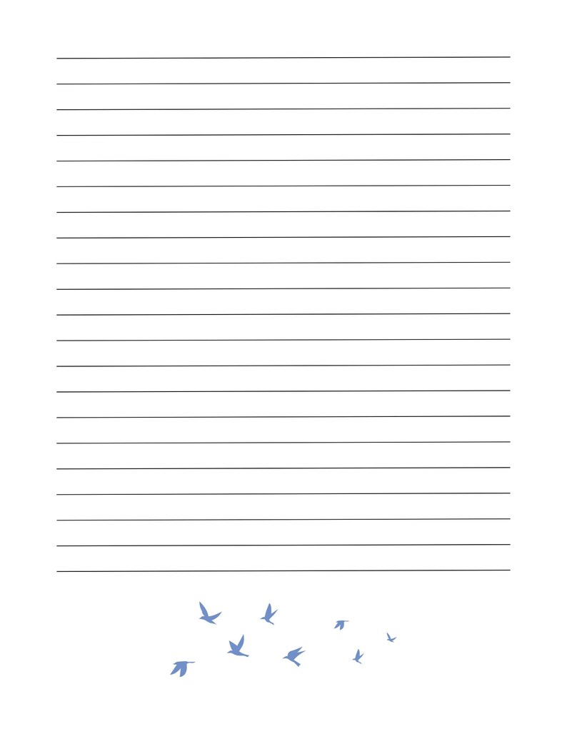 Blue Birds Printable Stationery | Bird Letterhead | Instant Download - Etsy