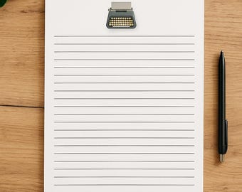 Vintage Typewriter Stationery | Lined & Unlined Writing Paper | Instant Download