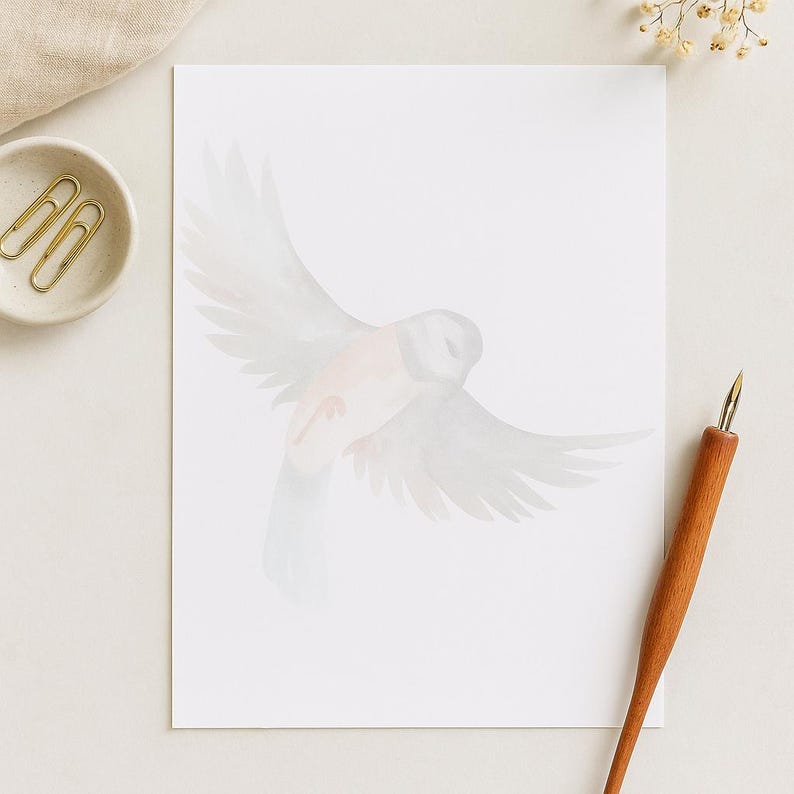 Watercolor Bird Printable Stationery | Lined & Unlined Writing Pages ...