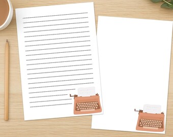 Vintage Typewriter Printable Stationery | Lined & Unlined Pages | Retro Writing Paper | Instant Download