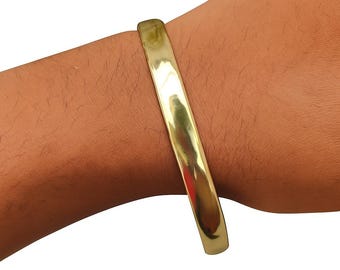 Handgemaakte gepolijst messing armband | Verstelbare boho-manchetarmband