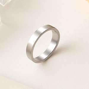 Minimalist 925 Sterling Silver Band Ring • Thin Stackable Wedding Band