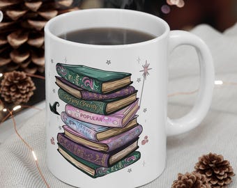 Wicked Inspired Book Stack Mug, Color-Changing Magic, Musical Fan Gift