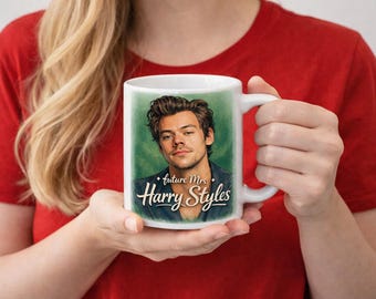 Taza inspirada en la futura Sra. Harry Styles, Golden Vibes, regalo personalizado para ella, regalo de San Valentín, taza de café para fan de Harry Styles