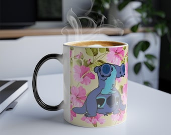 Ohana Stitch inspired Personalised Mug, Colourchanging 11oz mug, Gift for Disney Fun, Birthday gift Coffee Tea Add your name / text MugAS8
