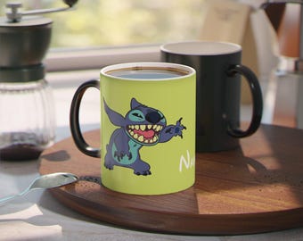 Personalized Stitch Mug, Color-Changing Ohana Mug, Custom Name