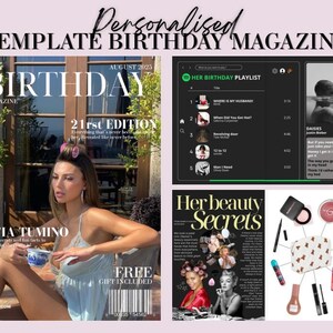 BIRTHDAY MAGAZINE Template Canva | Rivista Personalizzata Compleanno | Editable Template | gift for BFF Migliore Amica | Instant Download