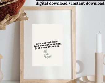 Lagom-citat Väggkonst – Skandinavisk minimalistisk utskrivbar – Mysig hygge-heminredning – Digital nedladdning