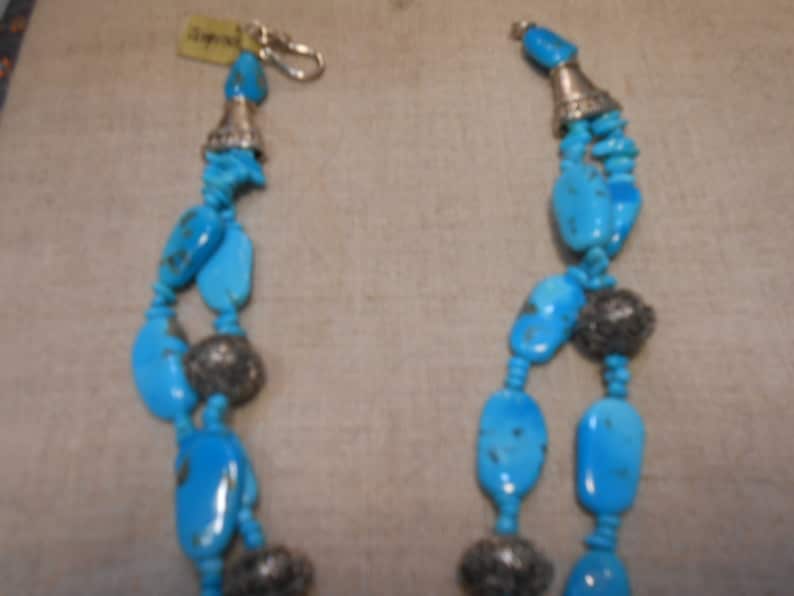 Blue Copper vintage Tibetan Turquoise and Sleeping Beauty from Arizona image 3