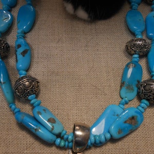 Blue Copper vintage Tibetan Turquoise and Sleeping Beauty from Arizona image 2