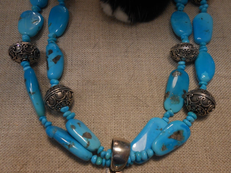 Blue Copper vintage Tibetan Turquoise and Sleeping Beauty from Arizona image 2