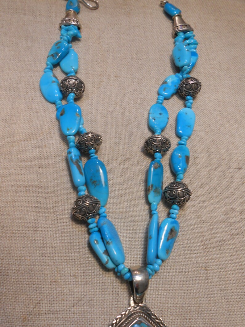 Blue Copper vintage Tibetan Turquoise and Sleeping Beauty from Arizona image 4