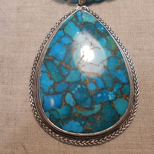Blue Copper vintage Tibetan Turquoise and Sleeping Beauty from Arizona image 1