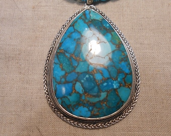 Blue Copper vintage Tibetan Turquoise and Sleeping Beauty from Arizona