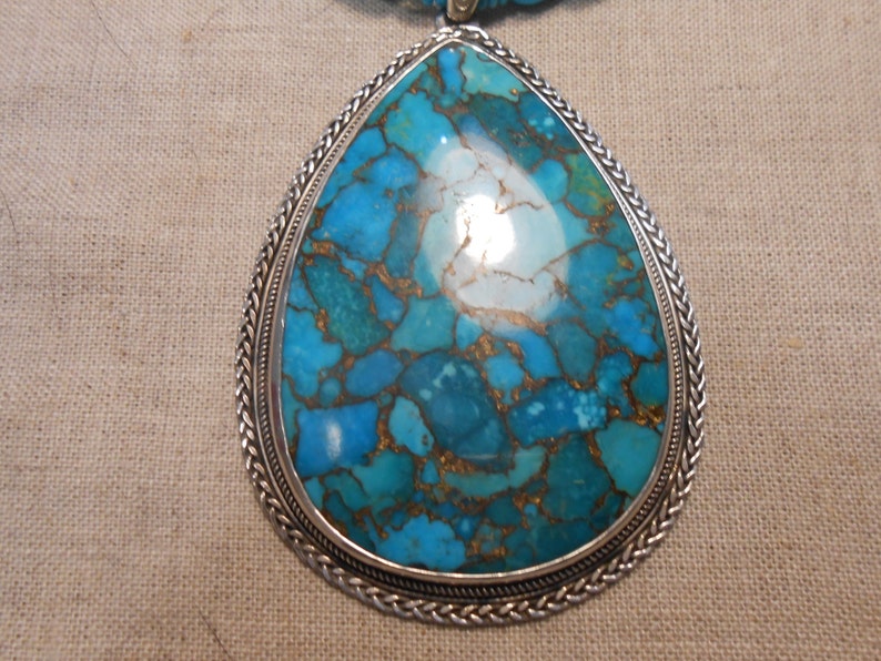 Blue Copper vintage Tibetan Turquoise and Sleeping Beauty from Arizona image 1