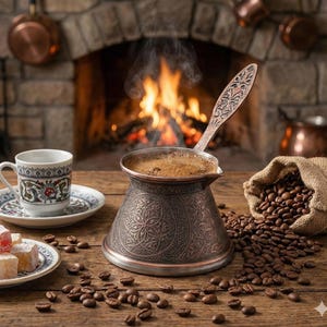 Original Turkish Coffee Pot,Handmade ,Ewer,Coffee Utensils 140 ml