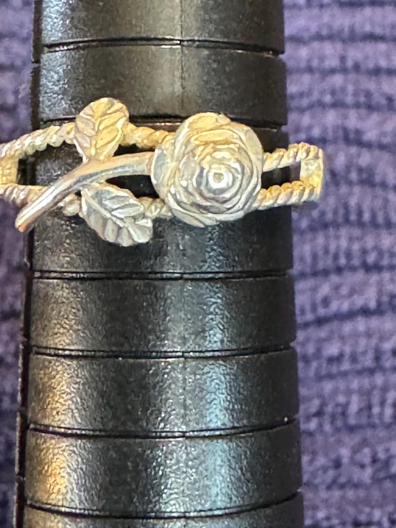 Silver ring with rose design 925 silver - image 1