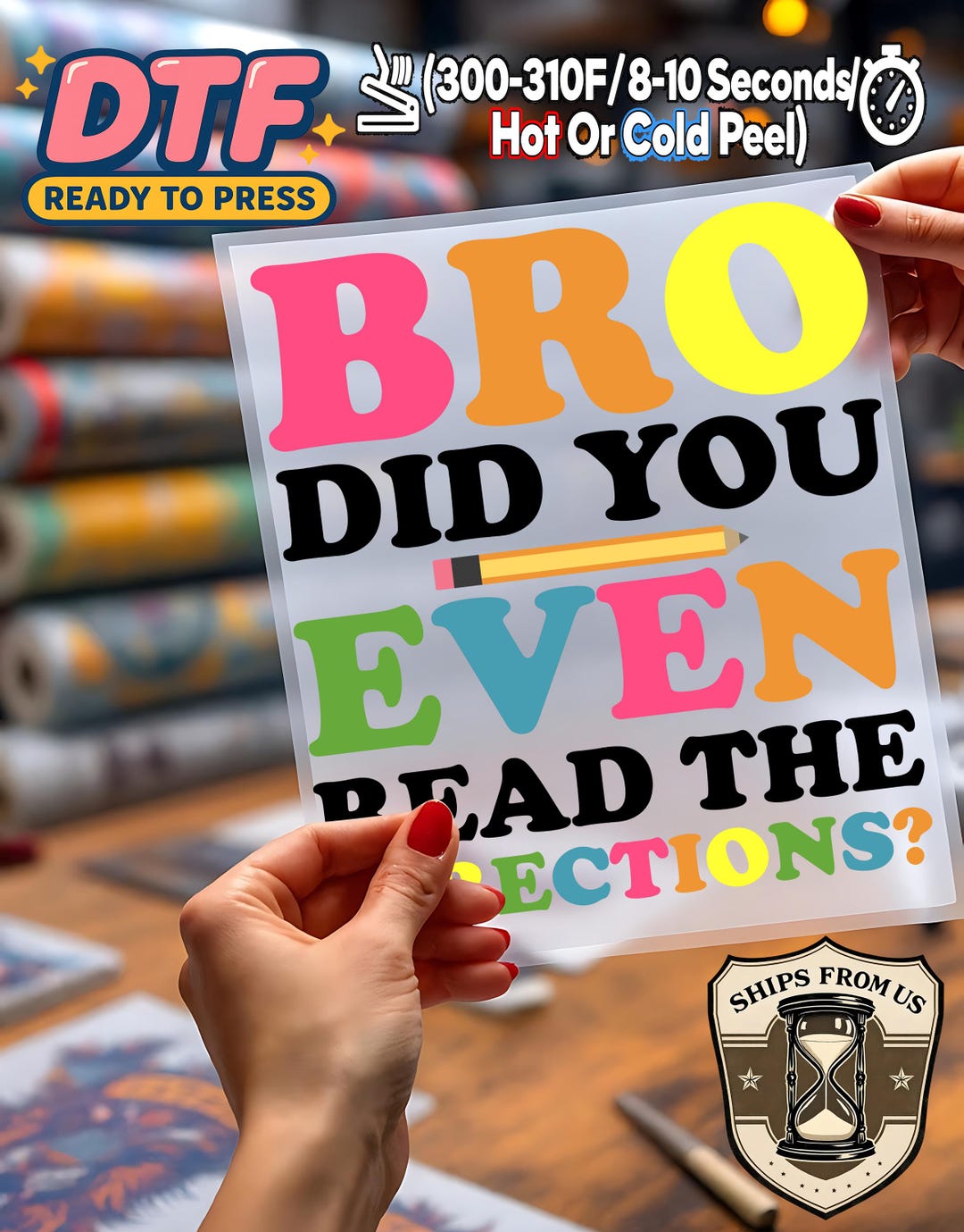 Bro Did You Even Read the Directions DTF Transfer, Ready to Press ...