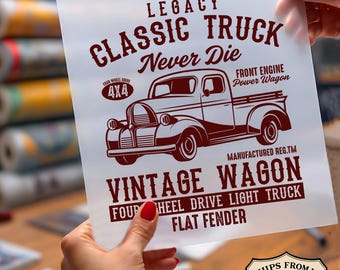 Legacy Classic Truck Ready To Press DTF, Vintage Wagon DTF Print, 4x4 Power Wagon Dtf, Flat Fender Dtf, Truck Lover DTF